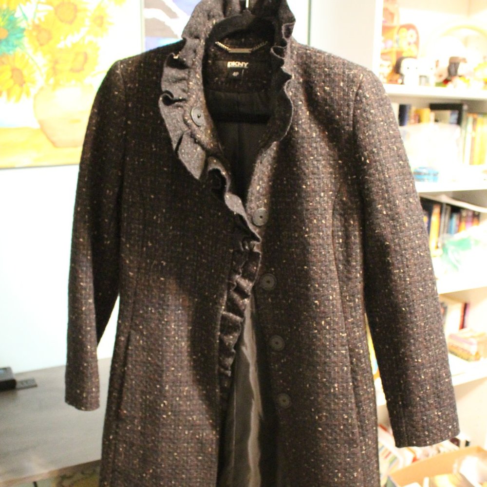 Black Tweed DKNY Coat